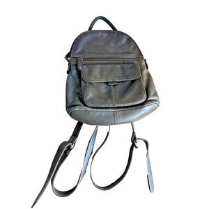 Vintage Fossil Classic Brown Gray  Distressed Pebbled Leather Mini Backpack Bag